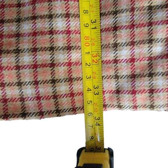 Nicole by Nicole Miller Plaid Checkered Button Front Tie Waist Peakcoat Jacket - Picture 14 of 15